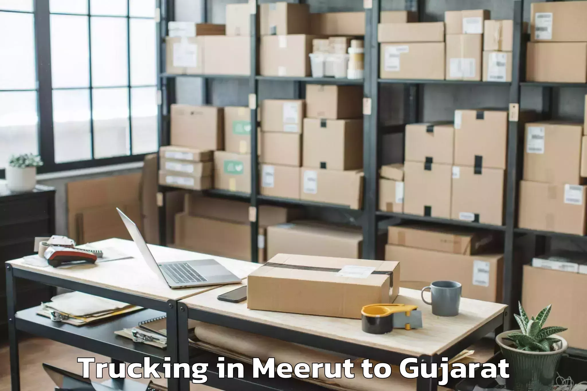 Book Meerut to Utran Trucking Online